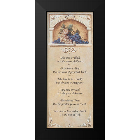 Take Time Black Modern Wood Framed Art Print by Unknown