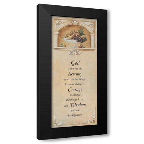 Serenity Prayer Black Modern Wood Framed Art Print with Double Matting by Unknown
