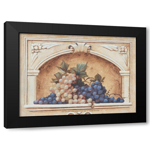 Grape Fresco Black Modern Wood Framed Art Print with Double Matting by Unknown