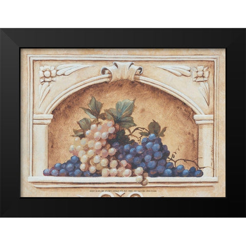 Grape Fresco Black Modern Wood Framed Art Print by Unknown