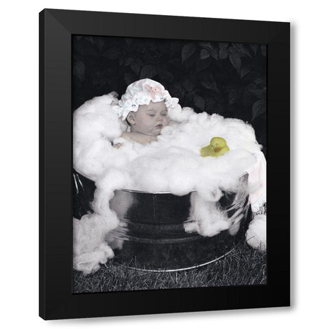 Rubber Ducky Black Modern Wood Framed Art Print with Double Matting by Unknown