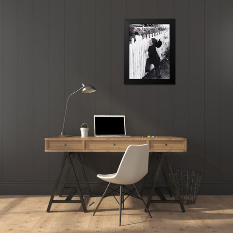 Puppy Love Black Modern Wood Framed Art Print by Unknown