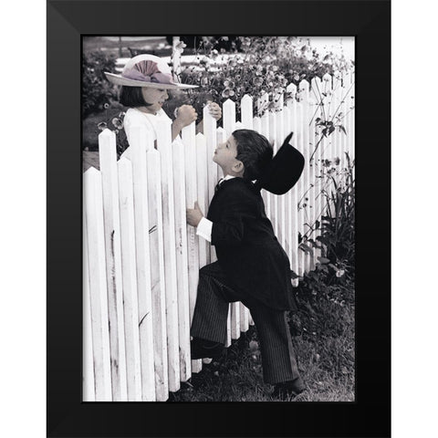 Puppy Love Black Modern Wood Framed Art Print by Unknown