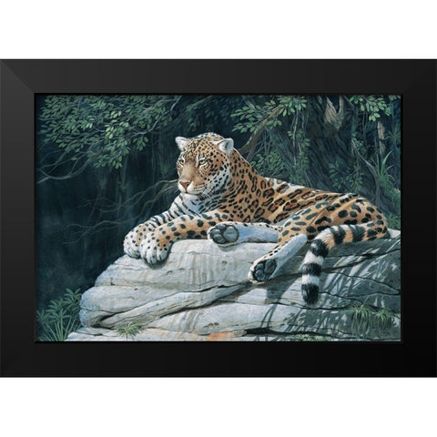 Jaguar Black Modern Wood Framed Art Print by Unknown