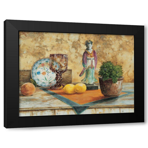 Asian Table II Black Modern Wood Framed Art Print with Double Matting by Unknown