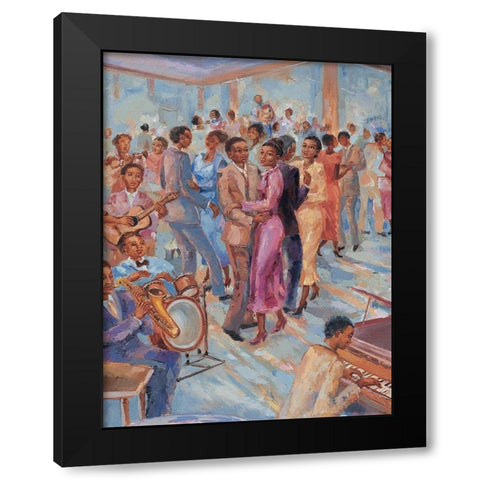 Dance Time I Black Modern Wood Framed Art Print with Double Matting by Unknown