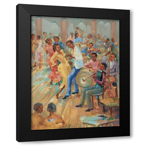 Dance Time II Black Modern Wood Framed Art Print by Unknown