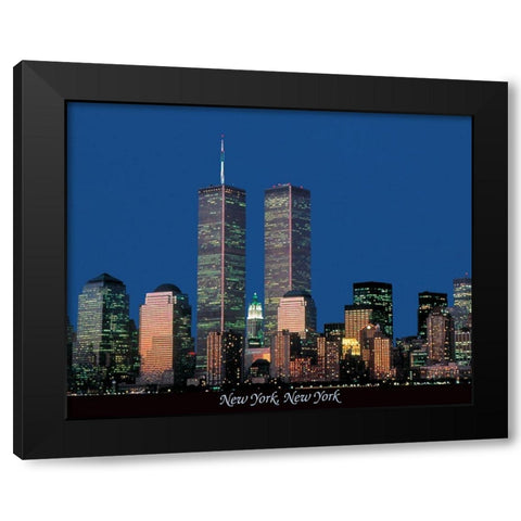 New York Black Modern Wood Framed Art Print by Unknown