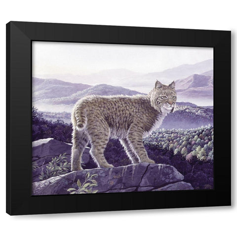 Bobcat Black Modern Wood Framed Art Print by Unknown