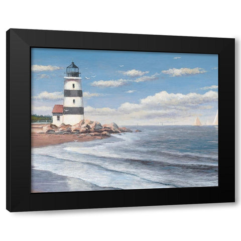 Lighthouse Shoals Black Modern Wood Framed Art Print by Unknown