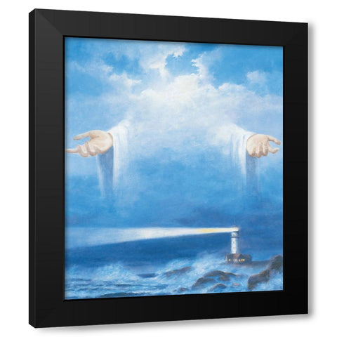 I am the Light Black Modern Wood Framed Art Print by Unknown