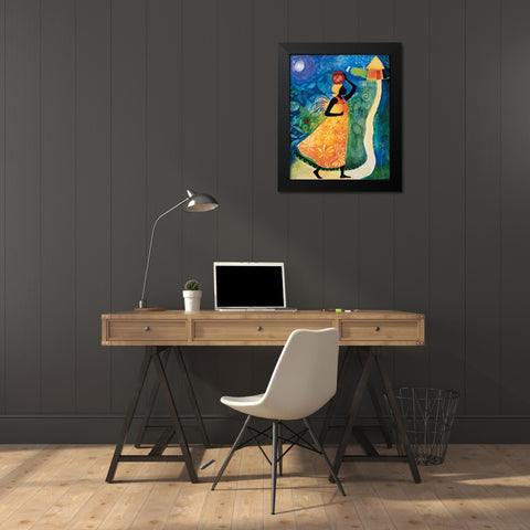 Follow the Road Black Modern Wood Framed Art Print by Unknown