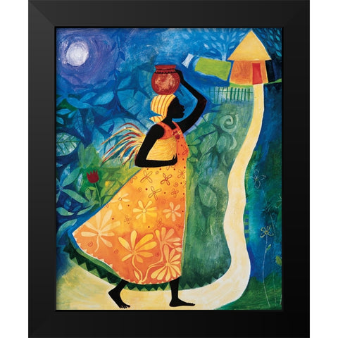 Follow the Road Black Modern Wood Framed Art Print by Unknown