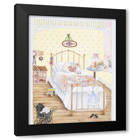 Girls Bedroom Black Modern Wood Framed Art Print by Unknown