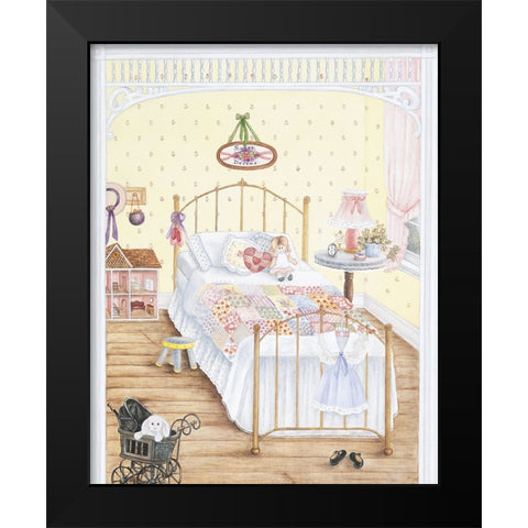 Girls Bedroom Black Modern Wood Framed Art Print by Unknown