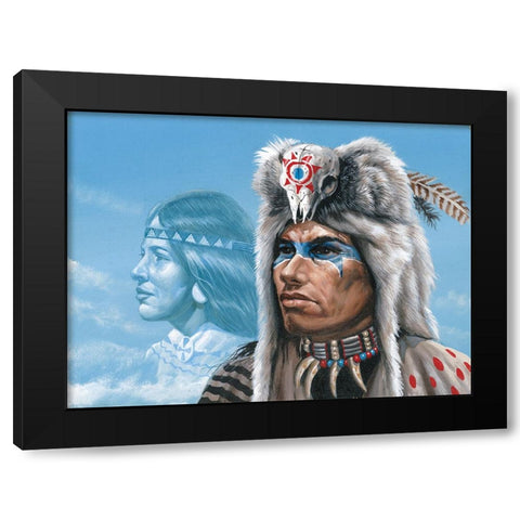 Warpaint Black Modern Wood Framed Art Print with Double Matting by Unknown