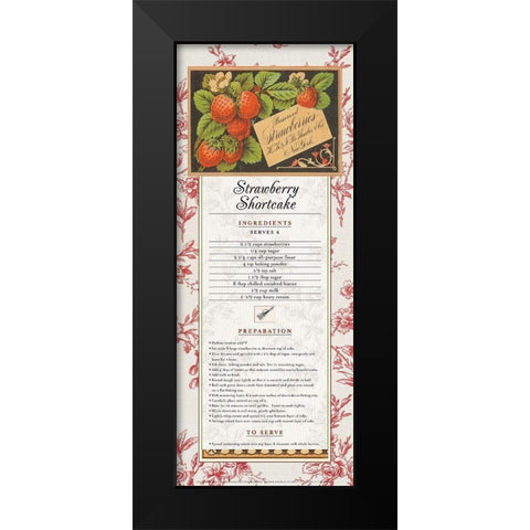 Strawberry Shortcake Black Modern Wood Framed Art Print by Unknown