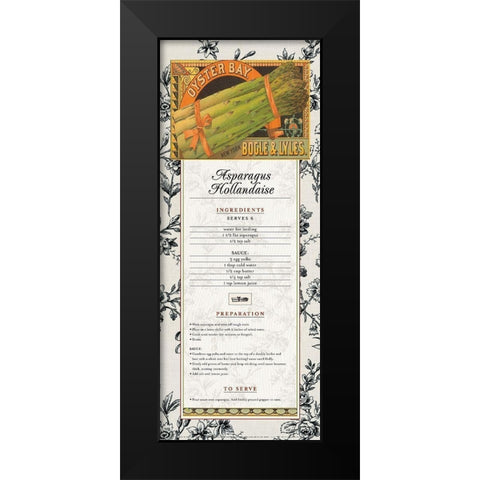 Asparagus Hollandaise Black Modern Wood Framed Art Print by Unknown