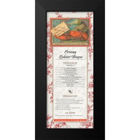 Lobster Bisque Black Modern Wood Framed Art Print by Unknown