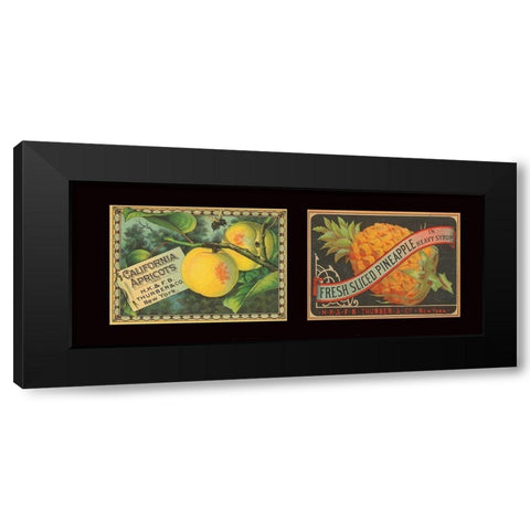 Apricots and Pineapple Black Modern Wood Framed Art Print by Unknown