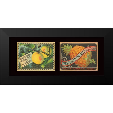 Apricots and Pineapple Black Modern Wood Framed Art Print by Unknown