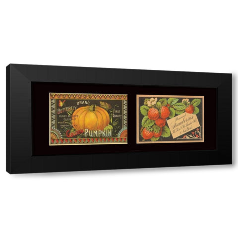 Pumpkin and Strawberries Black Modern Wood Framed Art Print by Unknown