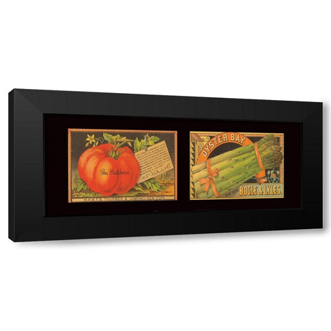 Tomato and Asparagus Black Modern Wood Framed Art Print by Unknown