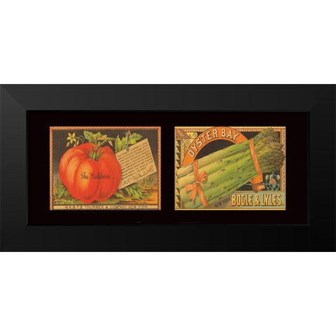 Tomato and Asparagus Black Modern Wood Framed Art Print by Unknown