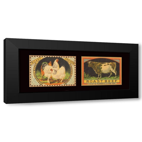 Chicken and Beef Black Modern Wood Framed Art Print with Double Matting by Unknown