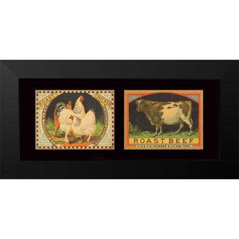 Chicken and Beef Black Modern Wood Framed Art Print by Unknown