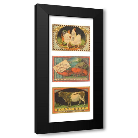Chicken-Lobster-Beef Black Modern Wood Framed Art Print by Unknown