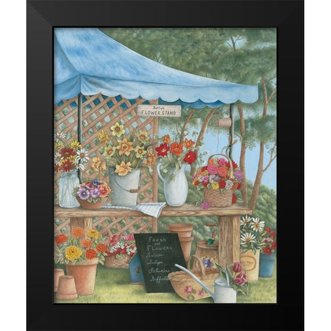 Flower Stand I Black Modern Wood Framed Art Print by Unknown