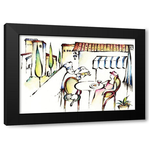 Voila Poisson Black Modern Wood Framed Art Print with Double Matting by Unknown