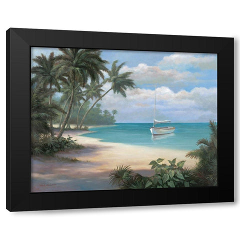 On the Beach Black Modern Wood Framed Art Print by Unknown