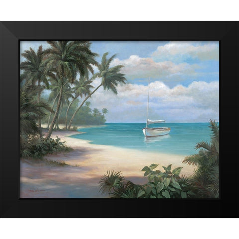 On the Beach Black Modern Wood Framed Art Print by Unknown