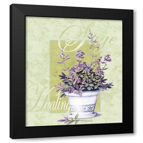 Sage Black Modern Wood Framed Art Print with Double Matting by Unknown