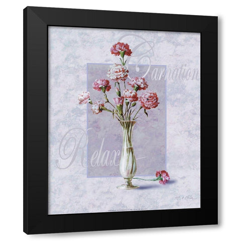 Carnation Black Modern Wood Framed Art Print with Double Matting by Unknown