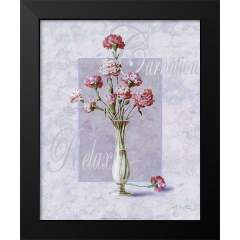 Carnation Black Modern Wood Framed Art Print by Unknown