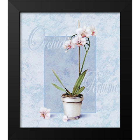 Orchid Black Modern Wood Framed Art Print by Unknown