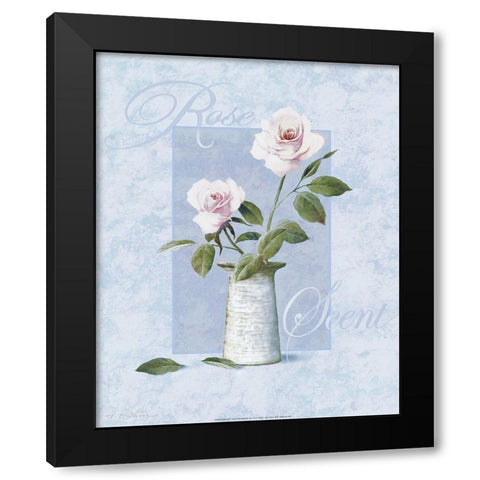 Rose Black Modern Wood Framed Art Print with Double Matting by Unknown