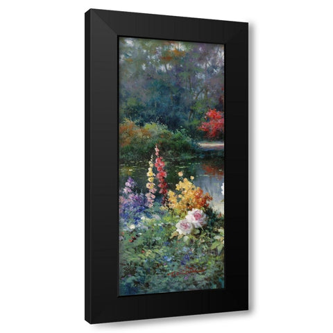 Gazebo on Lake II Black Modern Wood Framed Art Print by Unknown