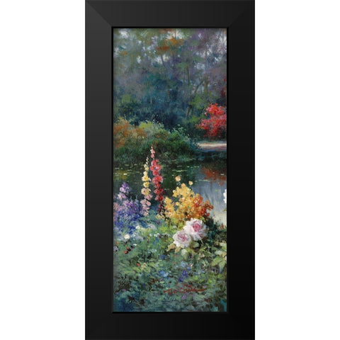 Gazebo on Lake II Black Modern Wood Framed Art Print by Unknown