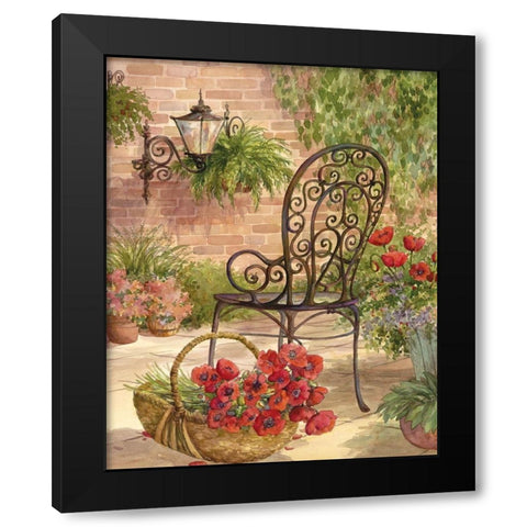 Patio Chair I Black Modern Wood Framed Art Print with Double Matting by Unknown