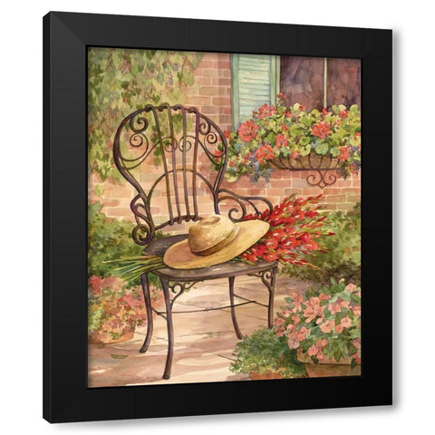 Patio Chair II Black Modern Wood Framed Art Print by Unknown