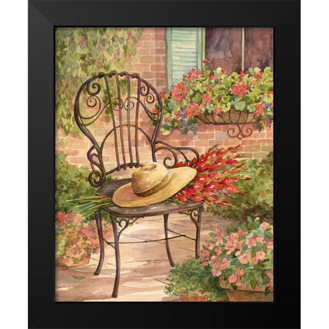 Patio Chair II Black Modern Wood Framed Art Print by Unknown