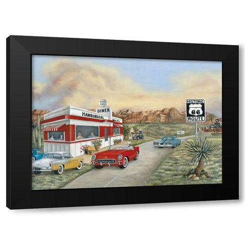 Route 66 I Black Modern Wood Framed Art Print with Double Matting by Unknown