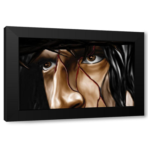 Pain and Sorrow Black Modern Wood Framed Art Print with Double Matting by Unknown