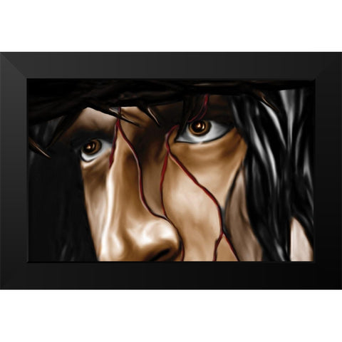 Pain and Sorrow Black Modern Wood Framed Art Print by Unknown