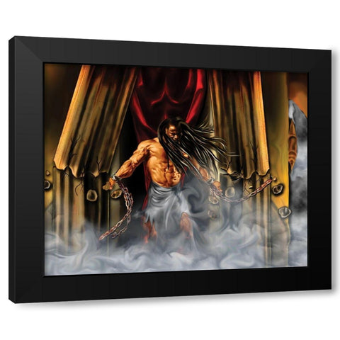 Samson in the Temple Black Modern Wood Framed Art Print by Unknown