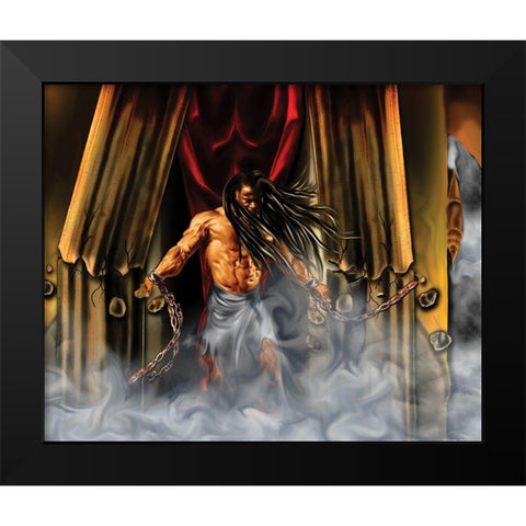 Samson in the Temple Black Modern Wood Framed Art Print by Unknown